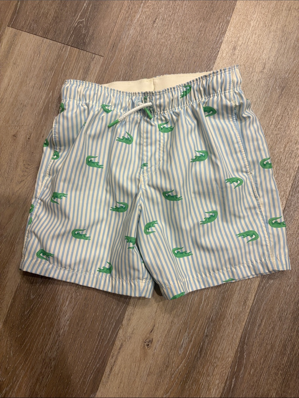 NWOT- Cat & Jack Light Blue Stripe Shorts with Green Crocodile Print